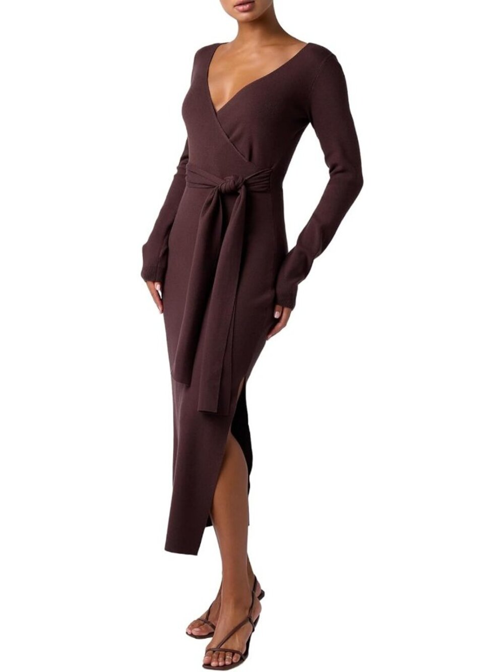 Chic Midi Sweater Dress for Women - Cozy Knit, Perfect for Fall & Winter Outfits